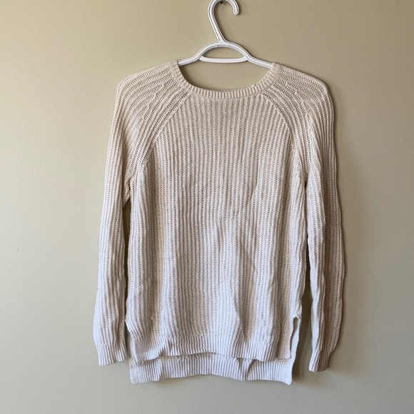 Classy white knit sweatshirt - Picture 1 of 2